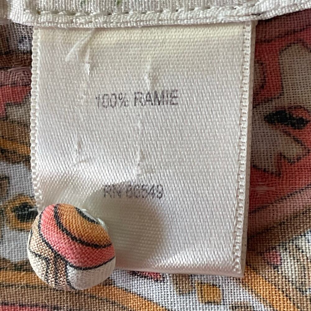 Tommy Bahama 100% Rami Paisley Popover Top LARGE Summer Casual Work Wear - Picture 10 of 11